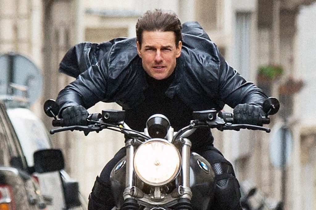 Tom Cruise on set during the shooting of Misson: Impossible.