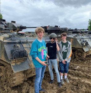 Toby Smith and his friends with Tanks