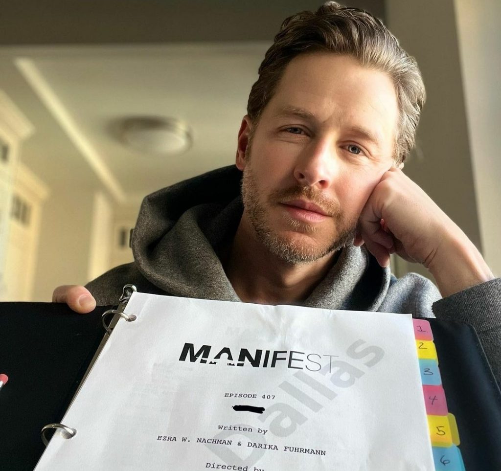 Josh Dallas with the script of Manifest.