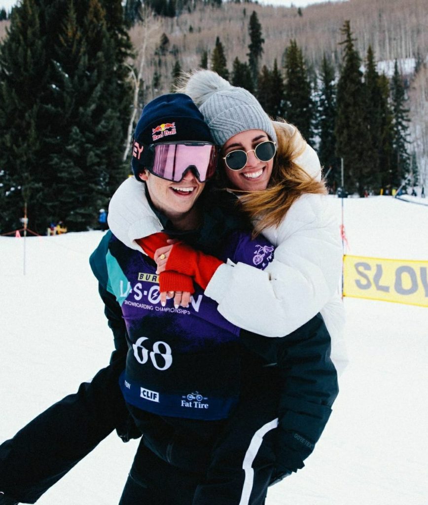 Chloe Stroll with her boyfriend enjoying in the snow.