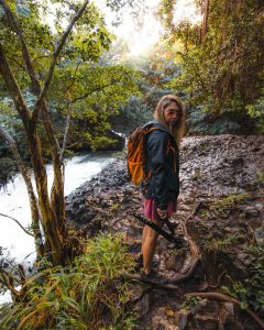 Olivia Rademann roaming in the woods