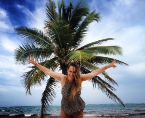 Dana enjoying at beach