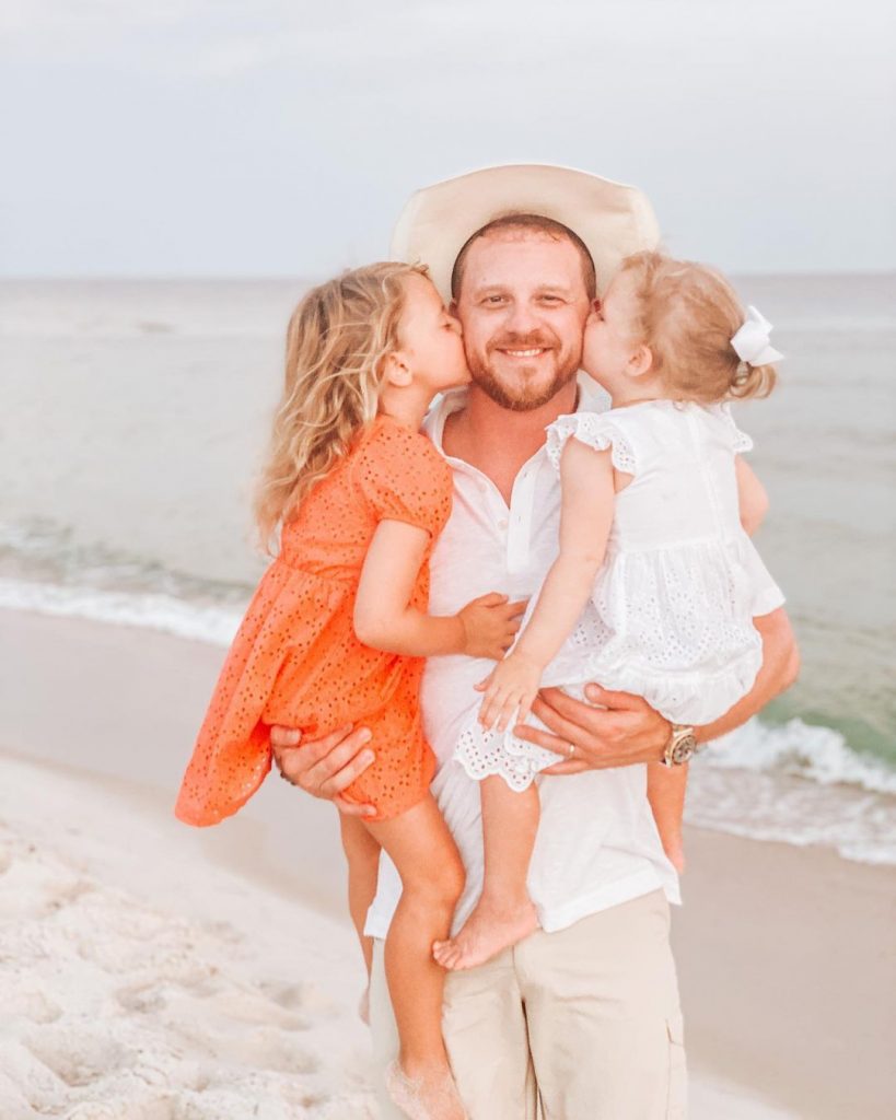 Johnson with his daughters