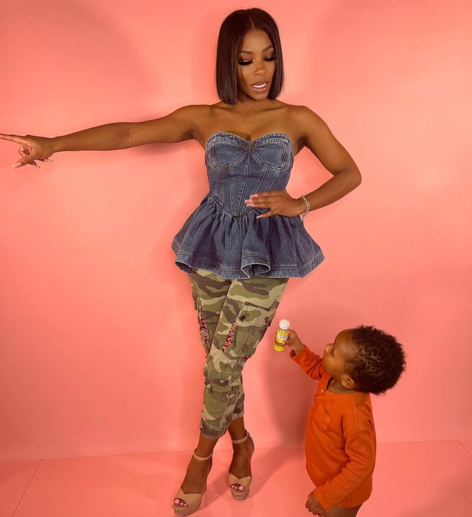 Arianne with her son knox in a shoot