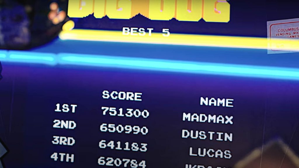 MADMAX at the top of Dig Dug scoreboard 