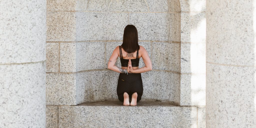 A girl doing yoga pose