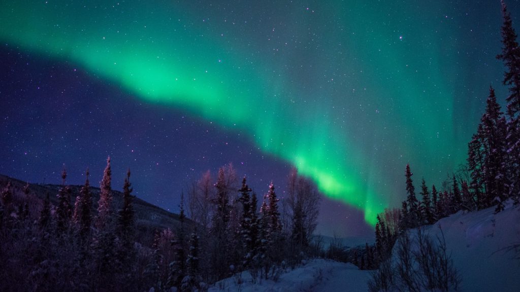 A view of northern lights from Fairbanks, Alaska, USA