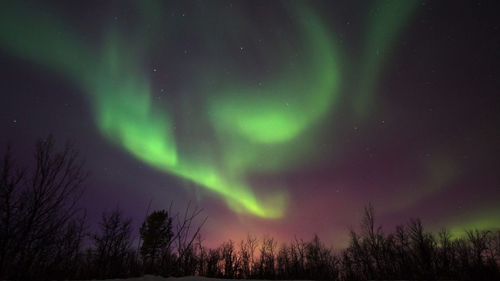 Northern Lights view from Kiruna in Sweden